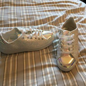 LUCKY STEP Glitter Sneakers Lace up | Fashion Snea